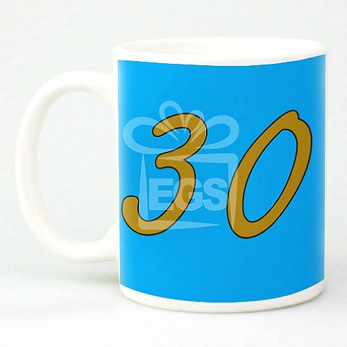 Blue Birthday Age Mug - Personalsied Mugs