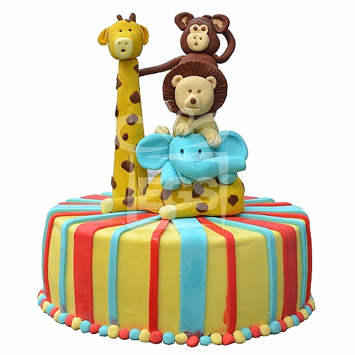 4Lbs Rainbow Animal Cake - Redolence Bake Studio