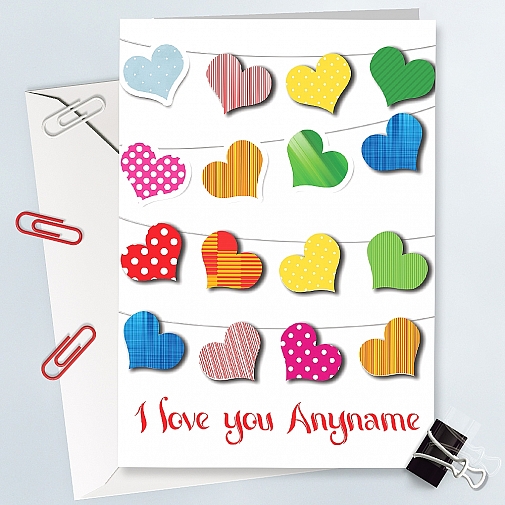 Hearts Colors - Personalised Cards