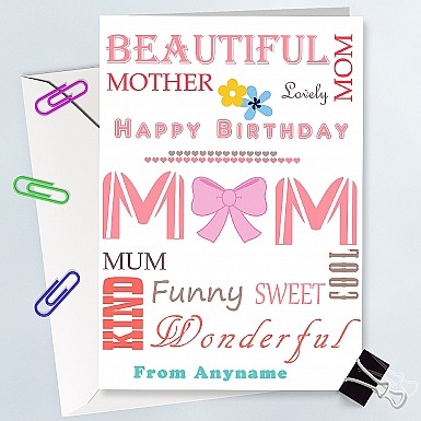 Happy Birthday Mum - Personalised Card
