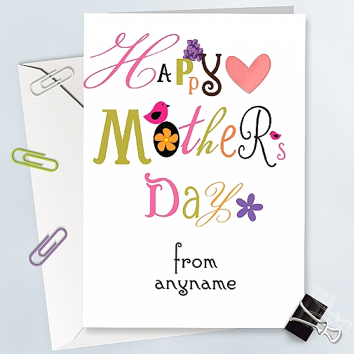 Happy Mothers Day Card - Personalised Card