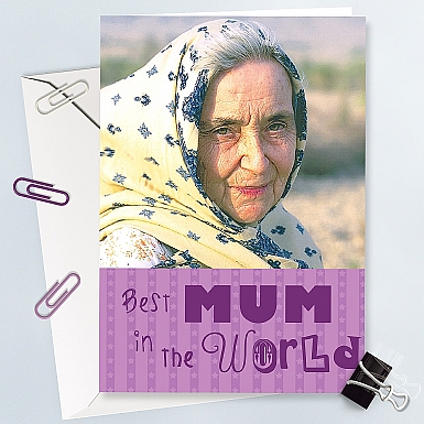 Worlds Best Mum Photo Card - Personalised Card