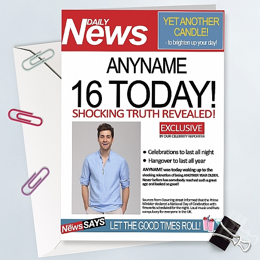 Daily News Birthday Photo Card - Personalised Card