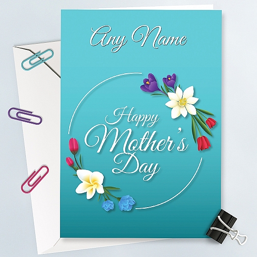 Aqua Accent Mother's Day Card