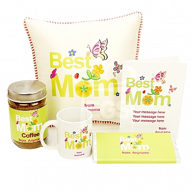 Best Mom Card+Coffee Jar+Mug+Chocolate+Cushion