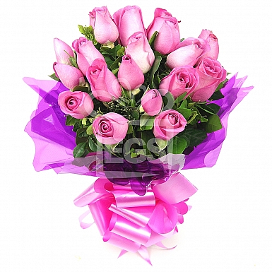 12 Imported Pink Roses