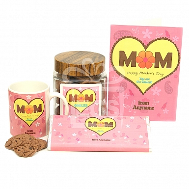 Happy Mothers Day Cookies Jar + Mug + Card + Chocolate