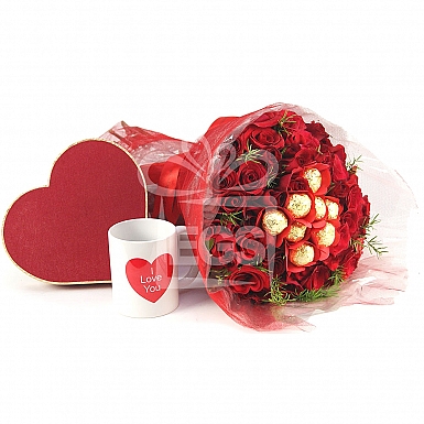 Romantic Roses & Chocolates Treat