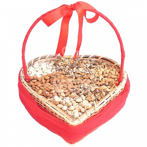 Dry Fruit Heart Shape Basket