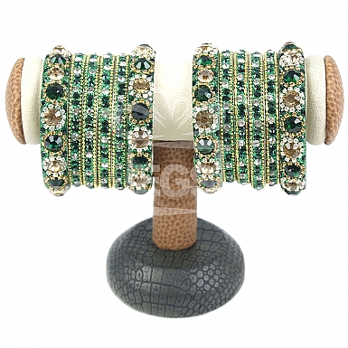 Green Charm Bangles