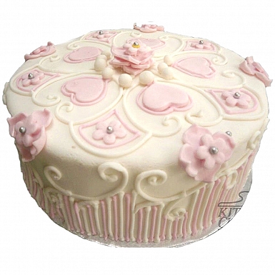 4Lbs Hearts And Daisies Cake - Kitchen Cuisine