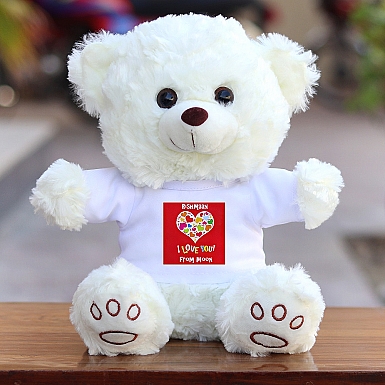 I Love Hearts in Heart - Personalised Bear