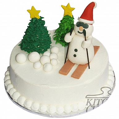 4Lbs Snowman Fun Cake - Kitchen Cuisine