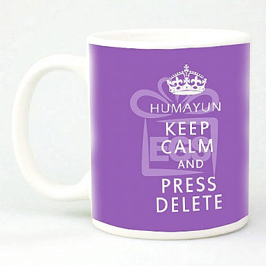 Keep Calm Press Delete - Personalised Mugs