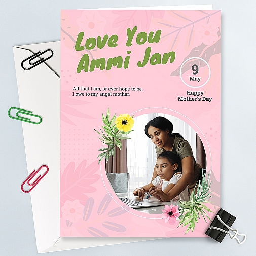 Love You Ammi Jan Personalised Photo Card