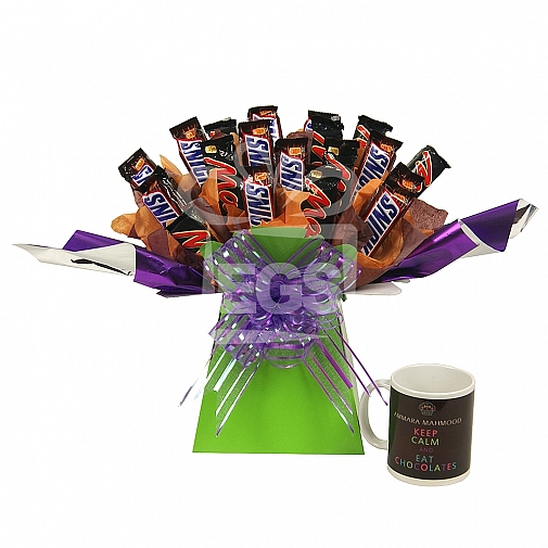 Mars and Snickers Bouquet With Mug