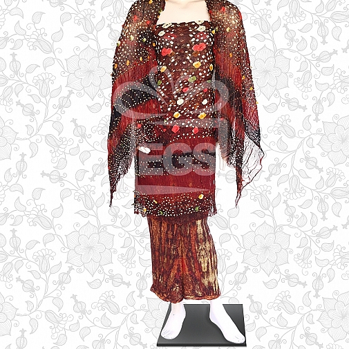 Mom Batik Crinkle Chiffon Dress-Unstitched