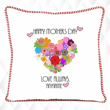 Mother's Day Floral Heart Cushion