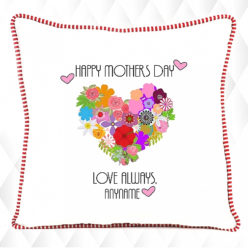 Mother's Day Floral Heart Cushion