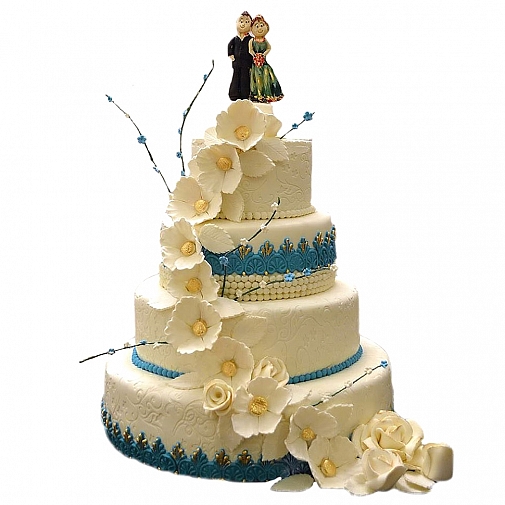 20Lbs Romantic Wedding Cake - Redolence Bake Studio