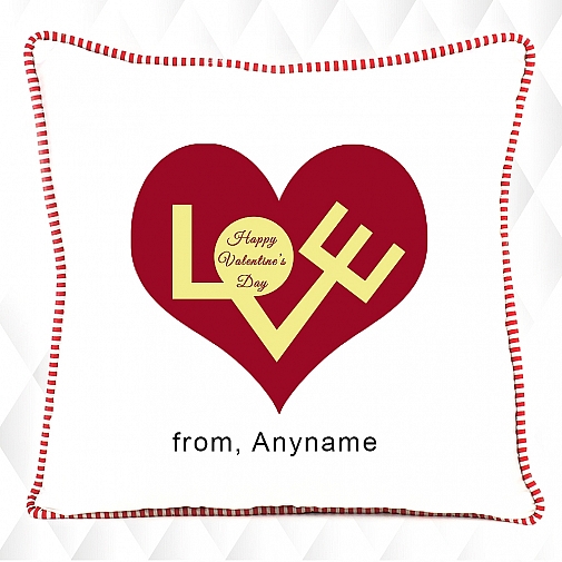 Typographical Happy Valentines Cushion