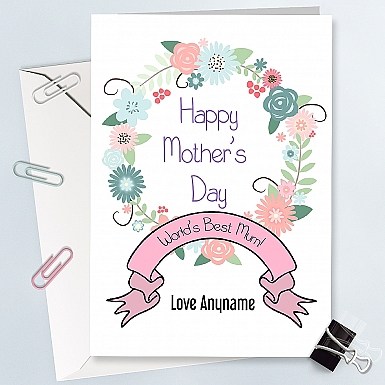 World's best Mum-Personalized floral Card