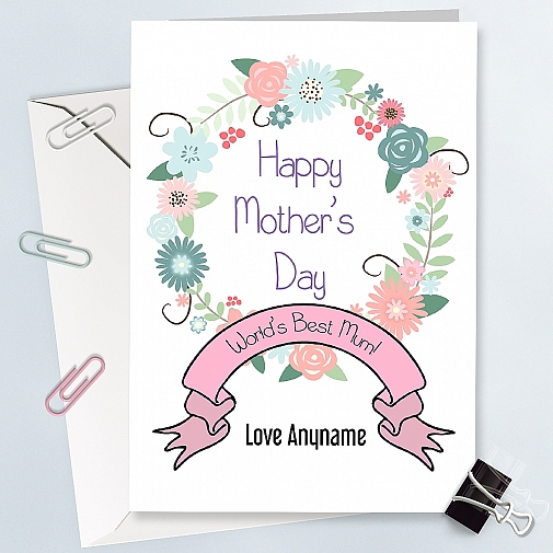 World's best Mum-Personalized floral Card