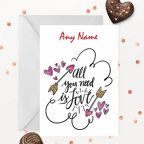 All You need is Love Personalised Card
