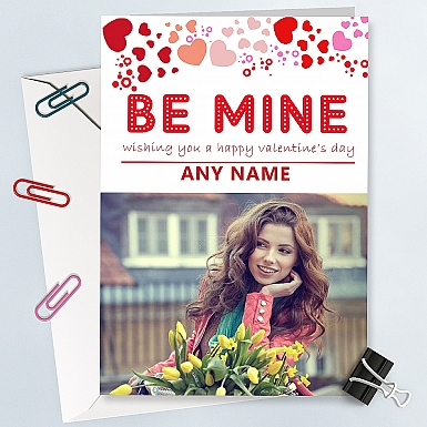 Be Mine Photo Personalised Card