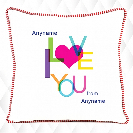 Colorful love you -Personalised cushion