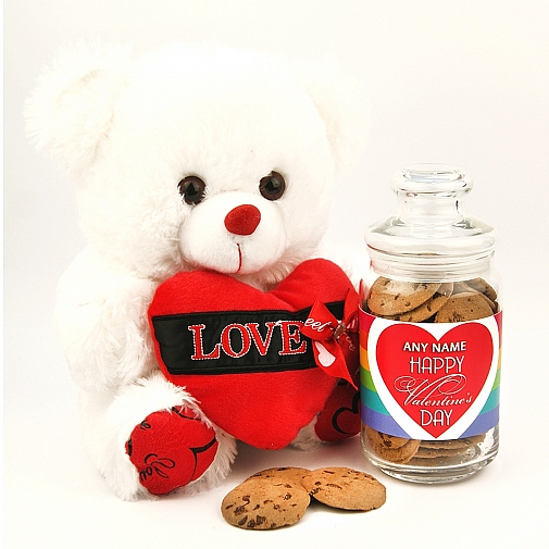 Cookies Jar with Single Heart Teddy