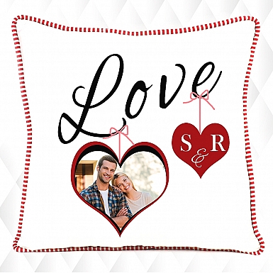 Couple's Initial-Personalised Photo Cushion