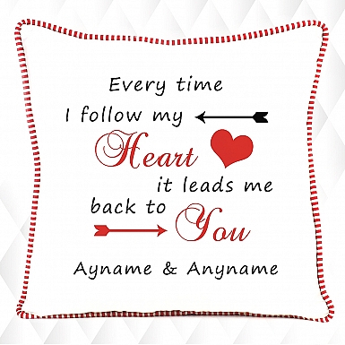 Follow my heart-Personalised Cushion