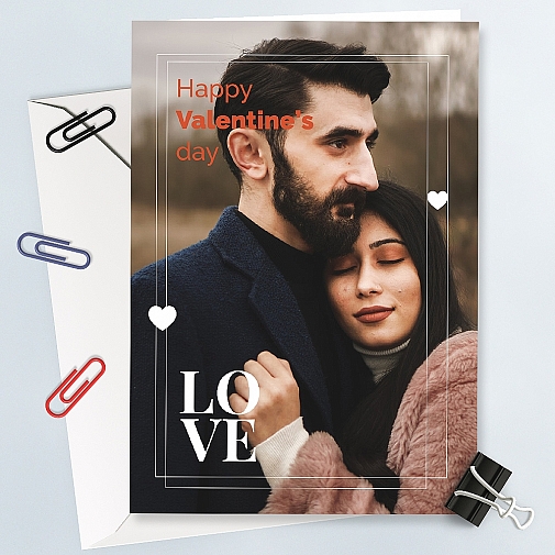 Happy Valentine Love Personalised Photo Card