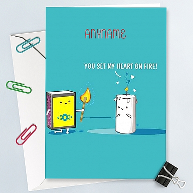 Heart on Fire - Personalised Card