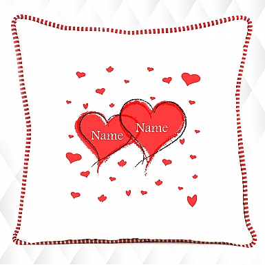 Hearts Named-Personalised Cushion