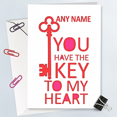 Key to My Heart-Personalised Card