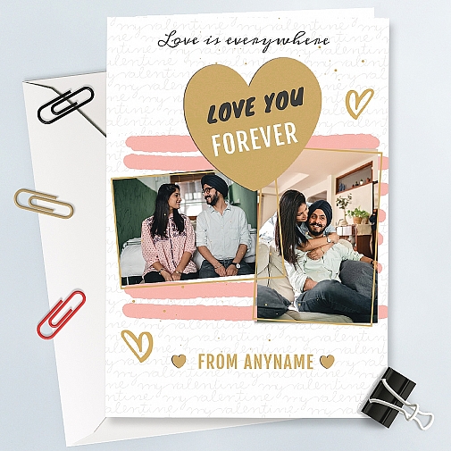 Couple Love You Forever Personalised Photo Card