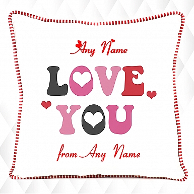 Love You Hearts-Personalised Cushion