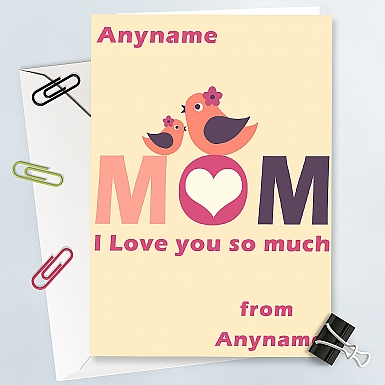 Love You So Much Mom-Personalised Card