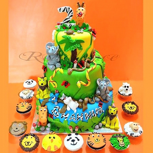 10lbs Safari Themed Cake - Redolence Bake Studio