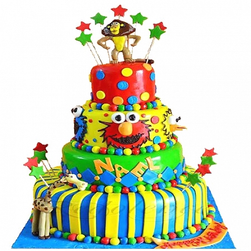 20lbs 4 tier Kids Birthday Lion Statue Cake - Redolence Bake Studio
