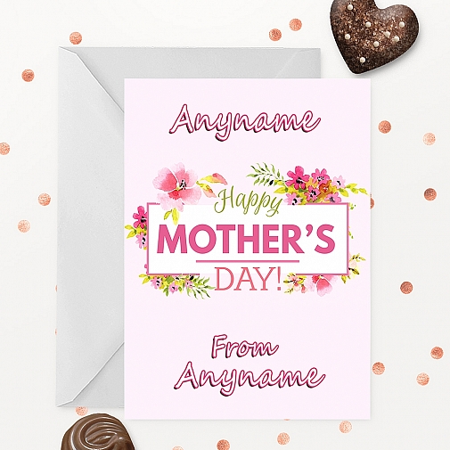 Mother's Day Pink Personalised Card