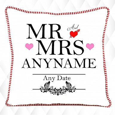 Mr and Mrs- Personalised Cushion