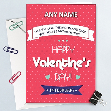 Retro-Valentines day Personalised Card