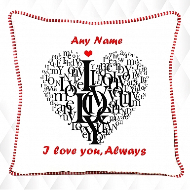 Typographic Heart-Personalised Cushion