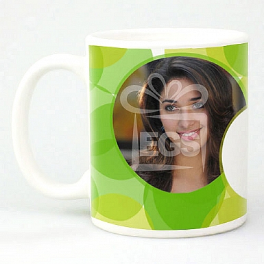 Green Polka Dots Mug - Personalised Mugs