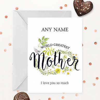 World Greatest Mother Personalised Card