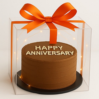 2lbs Anniversary Cake in Acrylic Box