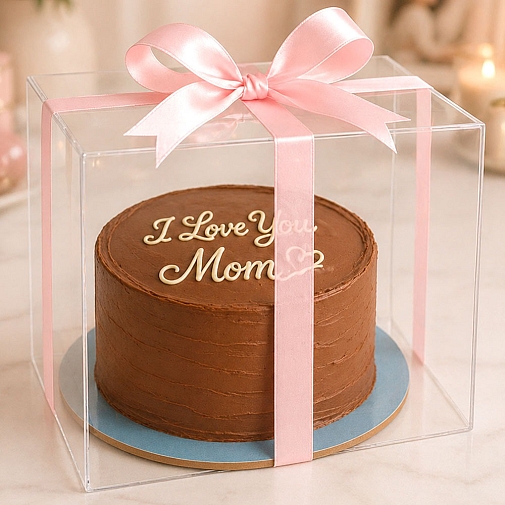 2lbs Mom Cake in Acrylic Box